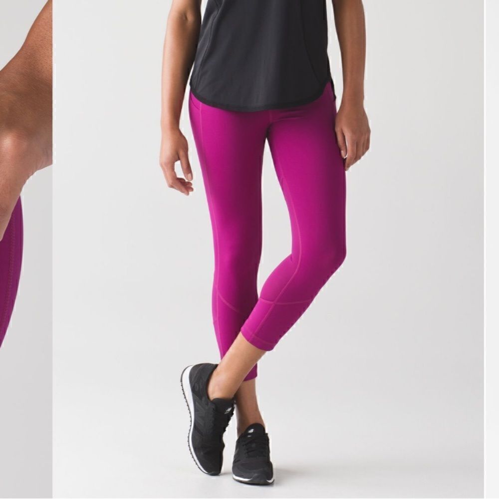 Lululemon Pace Rival Crop in Deep Fuschia
